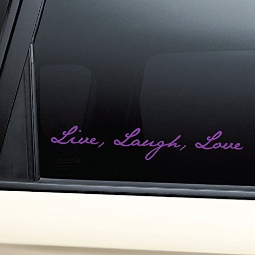 Live Laugh Love Vinyl Decal Laptop Car Truck Bumper Window Sticker - Purple