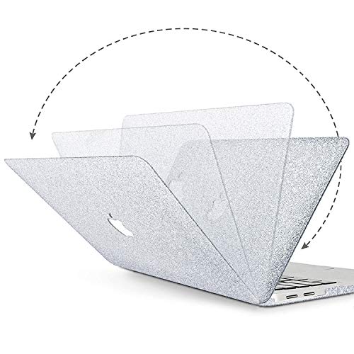 MacBook Air 13 Inch Case 2019 2018 Release A1932, Anban Glitter Bling Smooth Protective Laptop Shell Slim Snap On Case with Keyboard Cover Compatible for Mac Air 13 inch with Touch ID, Silver - Thumbnail 3