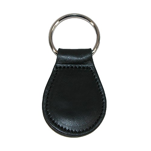 Boston Leather Smooth Leather Tear Drop Key Fob, Brown
