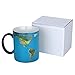 Doublewhale Funny Coffee Mugs,Heat Changing Coffee Magic Mug,Sensitive Ceramic Tea Cups,Days and Night Earth Map,Novelty Gifts for Father, Teacher, Kids and Friends-12 Oz