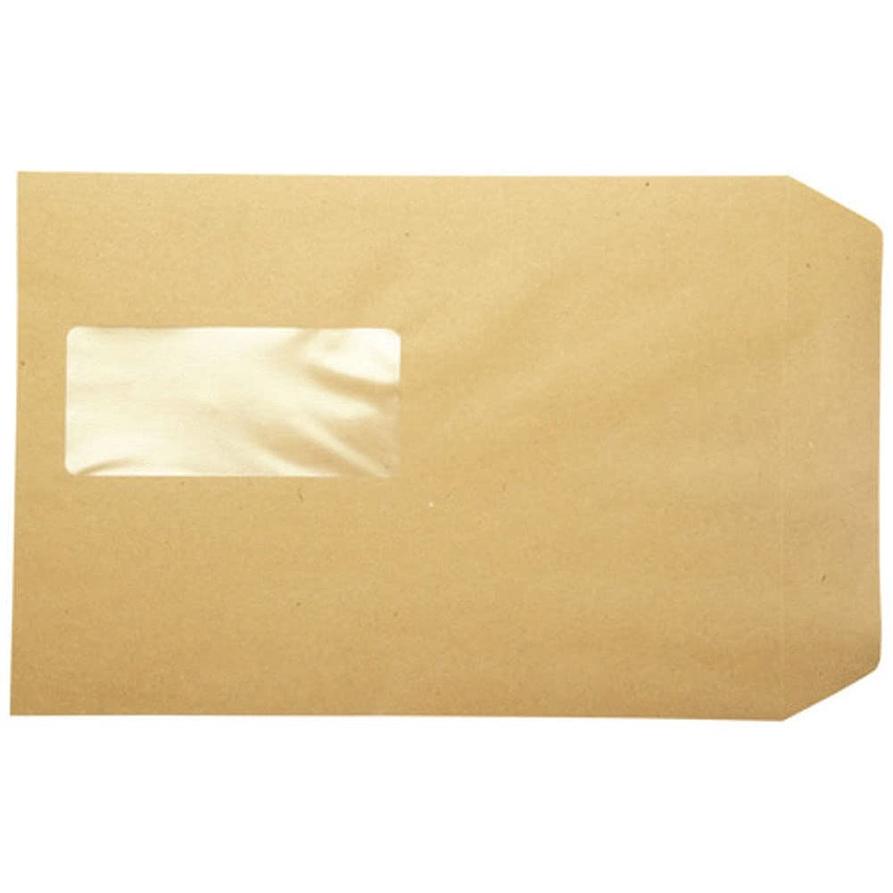 Q-Connect C5 Envelopes Window Pocket Peel and Seal 115gsm Manilla (Pack of 500) — image 1