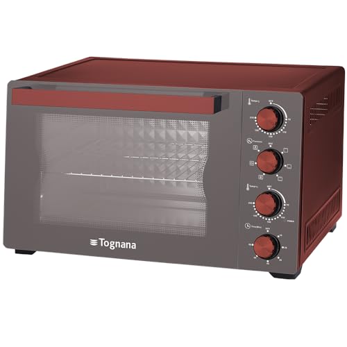 Tognana Iridea Elektroofen 45 L, Aluminium und Glas, rot
