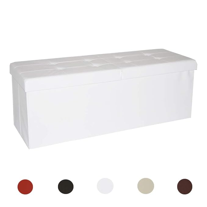 HS-Lighting Faltbare Sitzbank Sitzhocker mit Stauraum 120L Sitztruhe Aufbewahrungsbox mit Klappdeckel Fußhocker, belastbar bi