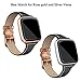 SWEES Genuine Leather Bands Compatible with Fitbit Versa, Slim Thin Replacement Strap for Women (5.5