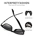 Bemkia Sunglasses Men Women Polarized Retro Classic UV 400 Protection 54 MM (23 Matte Frame With Rivets/Black Non-MirrorLens, 54)