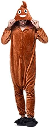 NHockeric Unisex Adult Kids Poo Emoji Pajamas Emoticon Onesie Costume Sleepwear