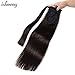 14 Inches Ponytail Hair Extensions Human Hair Piece for Women 1 Piece Hairpiece 60 Grams Wrap Around Ponytail Extensions Natural Black Color