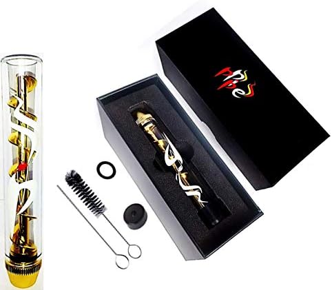 The Original PeacePipe Copper Twisty Glass Blunt +1x Rubber Caps +1x O-Ring +1x Cleaning Brush +1x Cleaning Tool +1x Gift Box Glass Pipe for Dry Herbs