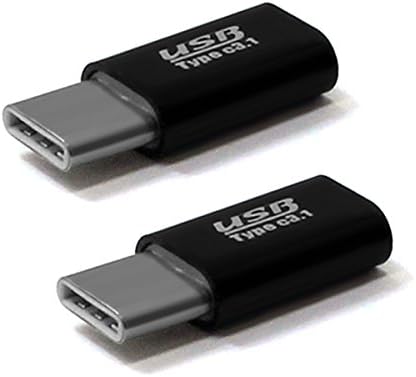 Cbus Wireless Type-C Male to MicroUSB Female Cable Adapter for ZTE Axon 7 Max / ZTE Axon 7 mini / Axon 7 / Grand X 3 / Grand X 4 (Black - Pack of 2)