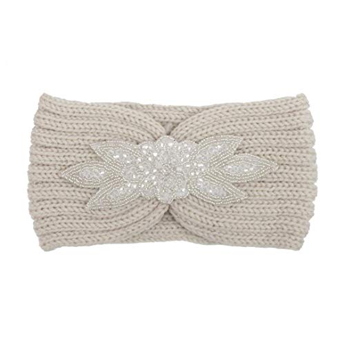 Women Knitted Headband Ear Warmer Stretchy Headwrap Head Wrap Hair Band Turban for Cold Whether by BCDshop (Beige 3)