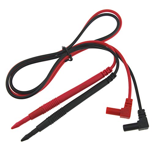 huanban072 1 Pair Probe Gold Plated Probe Test Leads Probe Cable for Multimeter Needle Tip + Alligator Pliers
