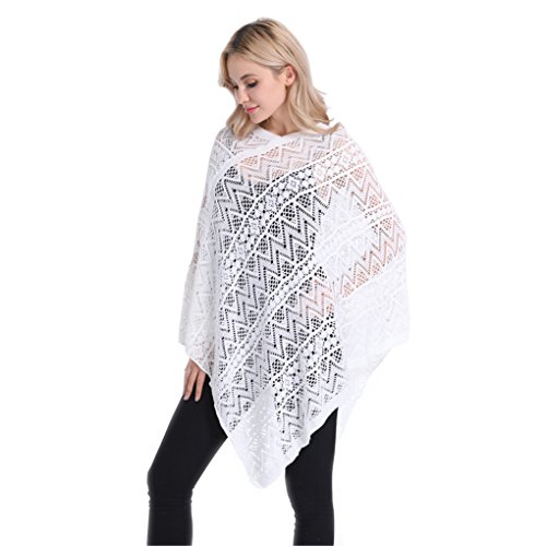Leoparts Women Soft Knitted Pullover V Neck Batwing Poncho Cape Spring Sweater Cloak Shawl