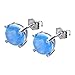 Bamos Jewelry Girls Blue Opal 925 Silver Stud Earring Engagement Wedding Gift Stud Earrings for Girls
