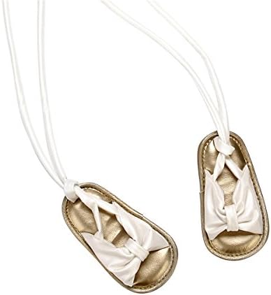 UniBetter Baby Girls Sandals Bandage Roma Gladiator Bowknot PU Leather Summer Sandals for Infant Toddlers Baby Girls Shoes (11cm, White)