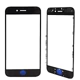 MMOBIEL Front Glass Replacement for iPhone 7 Plus (Black) incl. Pre-Installed Bezel Frame + Earpiece Mesh