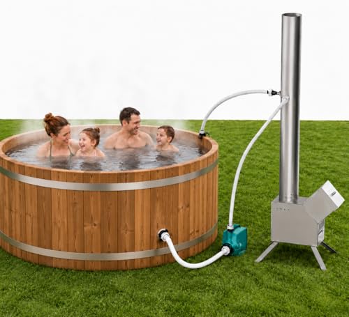 ECOPOOLTECH Wood Heat Pump, Pool Heater, Wood-fired Heat Pump, Ideal for Outdoor Small Swimming Pools and Hot Tubs, Continuous Wood-fired Heating