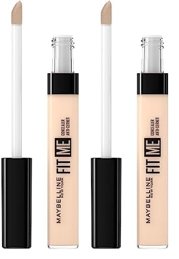 Maybelline New-York - Anti-cernes Correcteur Fluide Fit Me Matte & Poreless - Tous Types de Peaux - 08 Nude - 6,8 ml (Lot de 2)