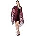 Gzcvba Women Lightweight Fashion Lace Scarf Winter Wrap Shawl Soft Evening Coverup (Wine red)