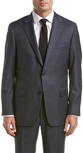 Hickey Freeman Mens Milburn Ii Wool Suit With Flat Front Pant, 46R, Grey