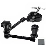 Fomito 11 inch Inch Articulating Magic Arm + Super Clamp for Camera, LCD Monitor, LED Video Light