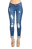 Blue Age Womens Destroyed Stretch Skinny Jean (9, JP1035_MDWASH)