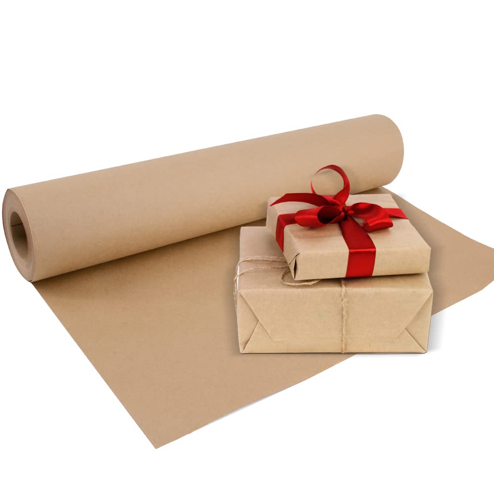 Time to Sparkle 1 Roll of Brown Paper Roll Wrapping Paper Brown Parcel Paper Kraft Paper Recyclable for Gift Wrapping Presents Parcel Packing Shipping Christmas Arts Crafts Postal 445mm x 30.5m
