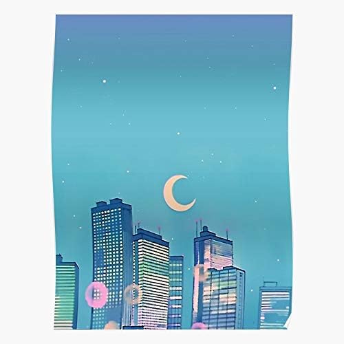 Amazon Com Issicarho Building Background Scenery Anime Salior Moon Scenery Anime Sailor Moon Pastel Cute Soft Gift For Home Decor Wall Art Print Poster Posters Prints