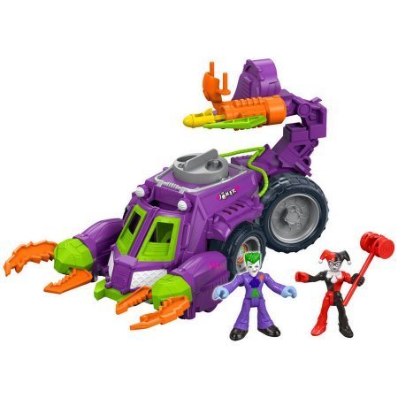 imaginext dc super friends the joker & harley quinn battle vehicle