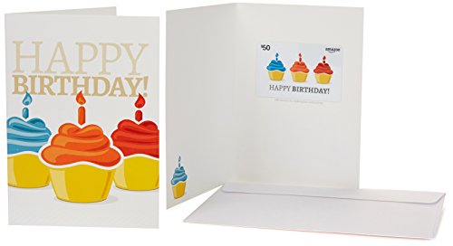 Amazon.com $50 Gift Card in a Greeting Card (Birthday Cupcake Design) (Finding The Best Birthday Gifts For Her)