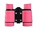 Rayhee Rubber 4x30mm Toy Binoculars for Kids - Bird Watching - Educational Learning - Hunting - Hiking - Birthday Presents - Gifts for Children - Outdoor Play (Pink)