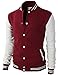 H2H Mens Slim Fit Varsity Baseball Bomber Cotton Lightweight Premium Jacket Cmoja083-wine Medium