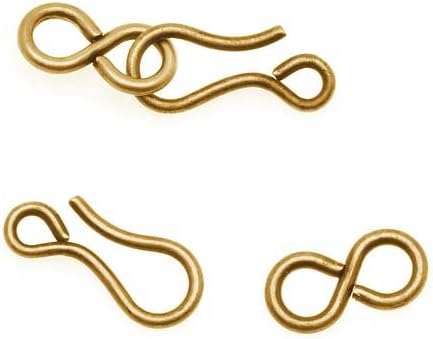 Nunn Design Antiqued Gold Plated Hook & Figure-8 Eye Clasps (2)