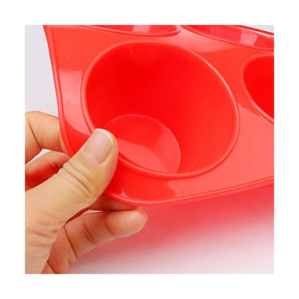 kuou 2 Pack Large Deep Muffin Tray, 12 Cup Silicone Muffins Pan, Non-Stick Cupcake Baking Tin Baking Mould Bakeware…