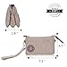 ZYSUN Women's Casual Nylon Wristlet Bag Multilayer Zipper Purse Clutch Handbag (Beige)