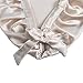 Silk Sleep Caps for Women Girls, EASILK 100% Natural Night Cap Adjustable Bonnet Head Cover for Hair Beauty, Beige