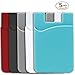 SHANSHUI 5 Pack Ultra-Slim Silicone Credit Card Holder for Phone Back - Strongly Adhesive Pocket Compatible with iPhone, Samsung, Huawei, Sony and More