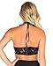 iHeartRaves Fancy Floral Strappy Lace Bralette Bra Top (Black)