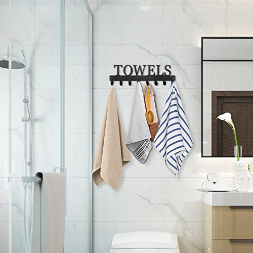 Pack Towel Rack Towel Hooks Towel Holder for Bathroom Over the