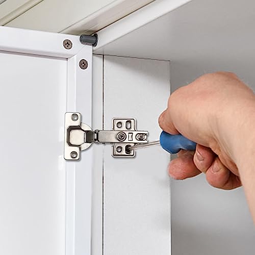 10 x Door Cupboard Hinges 110 Degree Fully Covering Kitchen Door Hinges with Built-in Damper Automatic Closing Mechanism Invisible Hinge for Cabinets