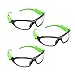 OEMTOOLS 26017PK3 Black & Green LED Safety Glasses, 3 Pack | LED Lights on Each End Piece Focus Directly Where You’re Looking | Work in Low Light | High-Impact Lenses | High-Visibility Green Coloring