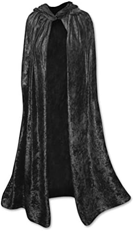 Hooded Black Crush Velvet Cape Plus Size Supersize Halloween Costume 1x-4x
