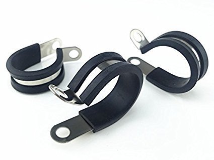 Cable Clamp,20 Pack 2 Inch Stainless Steel Pipe Clamp,Rubber Cushion Clamp,Marine Grade Stainless Steel Metal Clamps For Cables Cord Installation