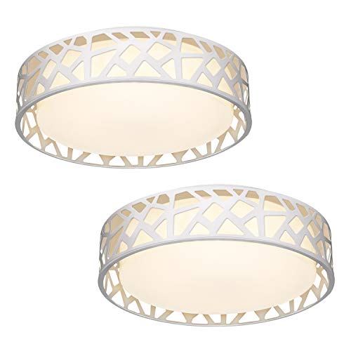 VICNIE Light Fixtures Ceiling 2 Pack, 12 inch 15W 1100 Lumens Flush Mount Lights, Dimmable 3000K Warm White, ETL Listed for Kitchen, Hallway, Bedroom, Stairways (Metal Body and Acrylic Shade) - Thumbnail 7