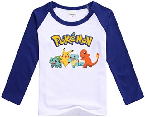 Natty Sweeties Baby Toddler kid's Pokemon Go Long Sleeve T shirt Unisex (3T, Pokemon blue)