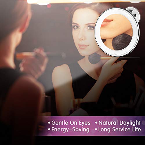 image for MTORED 2020 Upgraded 10x Magnifying Lighted Makeup Mirror with Lights,
