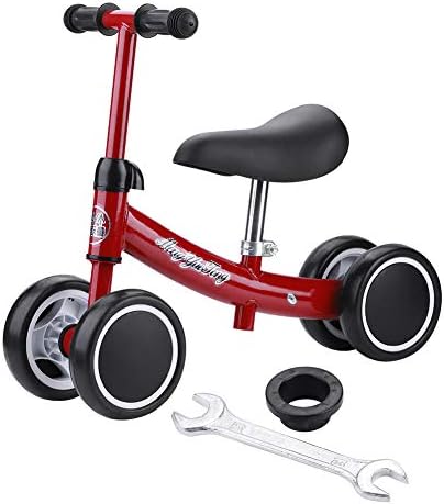SKIESOAR Baby Balance Bike No Pedal Baby Car Ride on Toy for 1-3 Years Old Children Walker Ages 12-36 Months Durable Toddler Tricycle Infant First Birthday Gift Indoor Outdoor (Red)