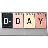 D-Day Perpetual Desk Calendar D-Day Count Down Flip Calendar Desktop Easel Calendar Spiral Bound Calendar Planner, Decorative Stickers Included, 9.84&rdquo;X4.72&rdquo; (Multi)
