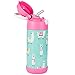 Snug Kids Water Bottle - insulated stainless steel thermos with straw (Girls/Boys) - Llamas, 12oz