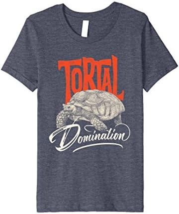 Kids Tortoise Tortal Domination T-Shirt, Turtle Tee 10 Heather Blue
