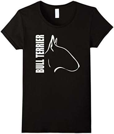 Women's BULL TERRIER profile dog fun TEE Shirt T-Shirt gift Medium Black